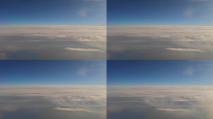 飞机窗外的云海风光