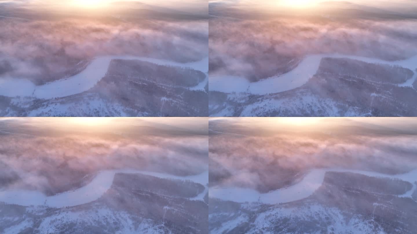 冻雾迷漫的林海雪原阳光冰河