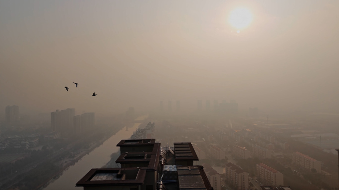 雾霾 城市 大雾 航拍 航拍雾霾 天气