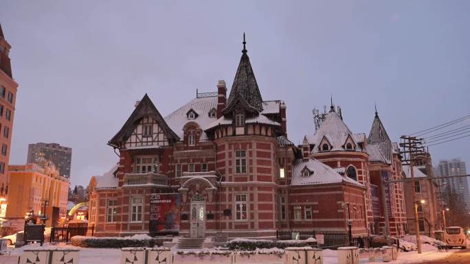 俄罗斯风情街 美术馆雪景