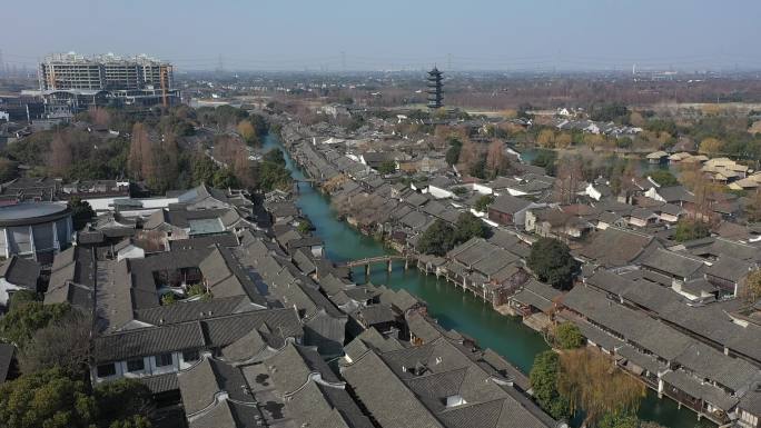 浙江乌镇 古镇 航拍 实拍 美景 素材