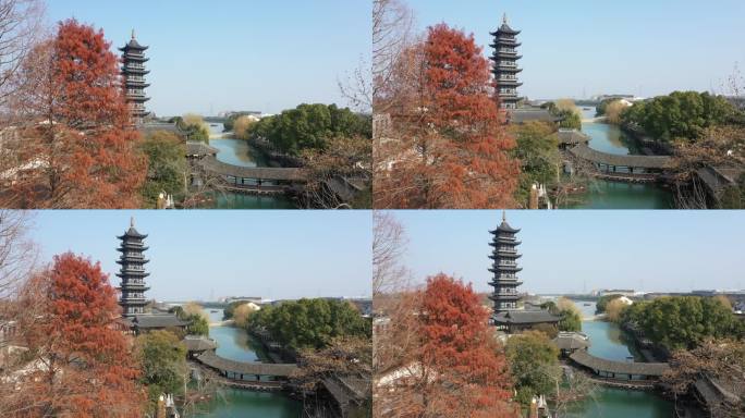 浙江乌镇 古镇 航拍 实拍 美景 素材