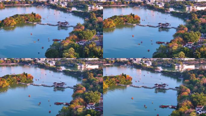 惠州西湖九曲桥航拍视频4K