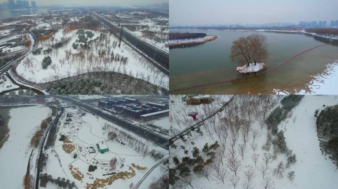 郑州北龙湖雪景