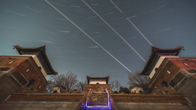 北京颐和园四大部洲日转夜星轨延时摄影