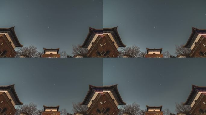 北京颐和园四大部洲日转夜星轨延时摄影