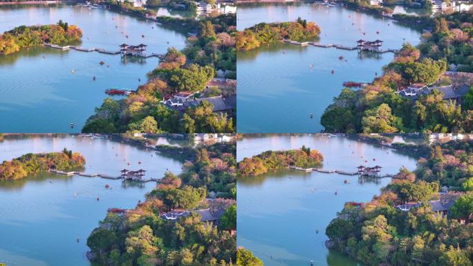 惠州西湖九曲桥航拍视频4K
