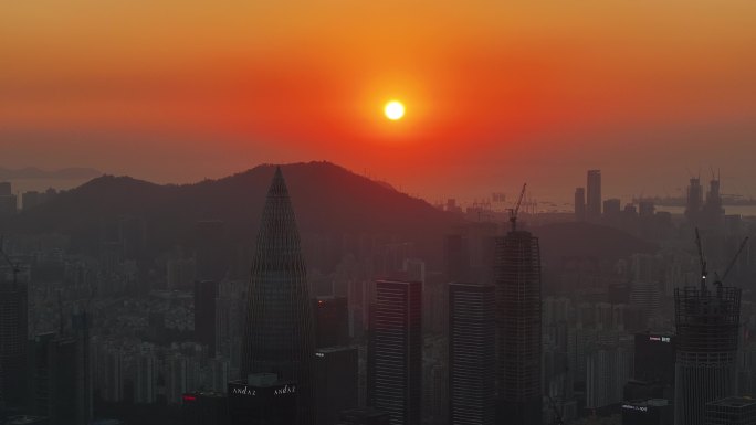 深圳南山区高新技术产业园大景航拍