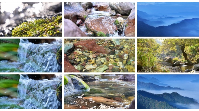 森林山川峡谷河流溪水小溪流水潺潺河谷