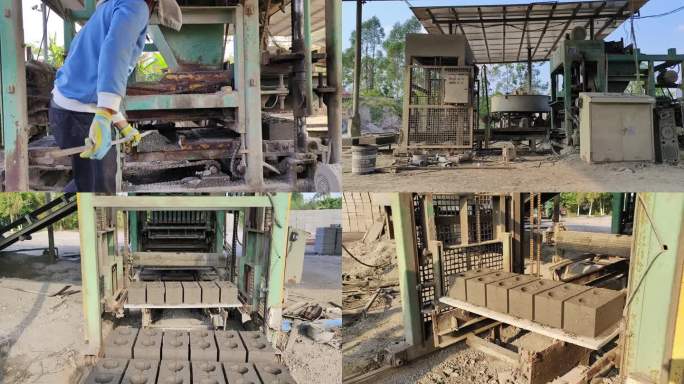 混凝土砖厂生产线建筑水泥砖制造过程机械