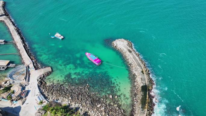 4k海南陵水分界洲岛旅游胜地水上运动航拍