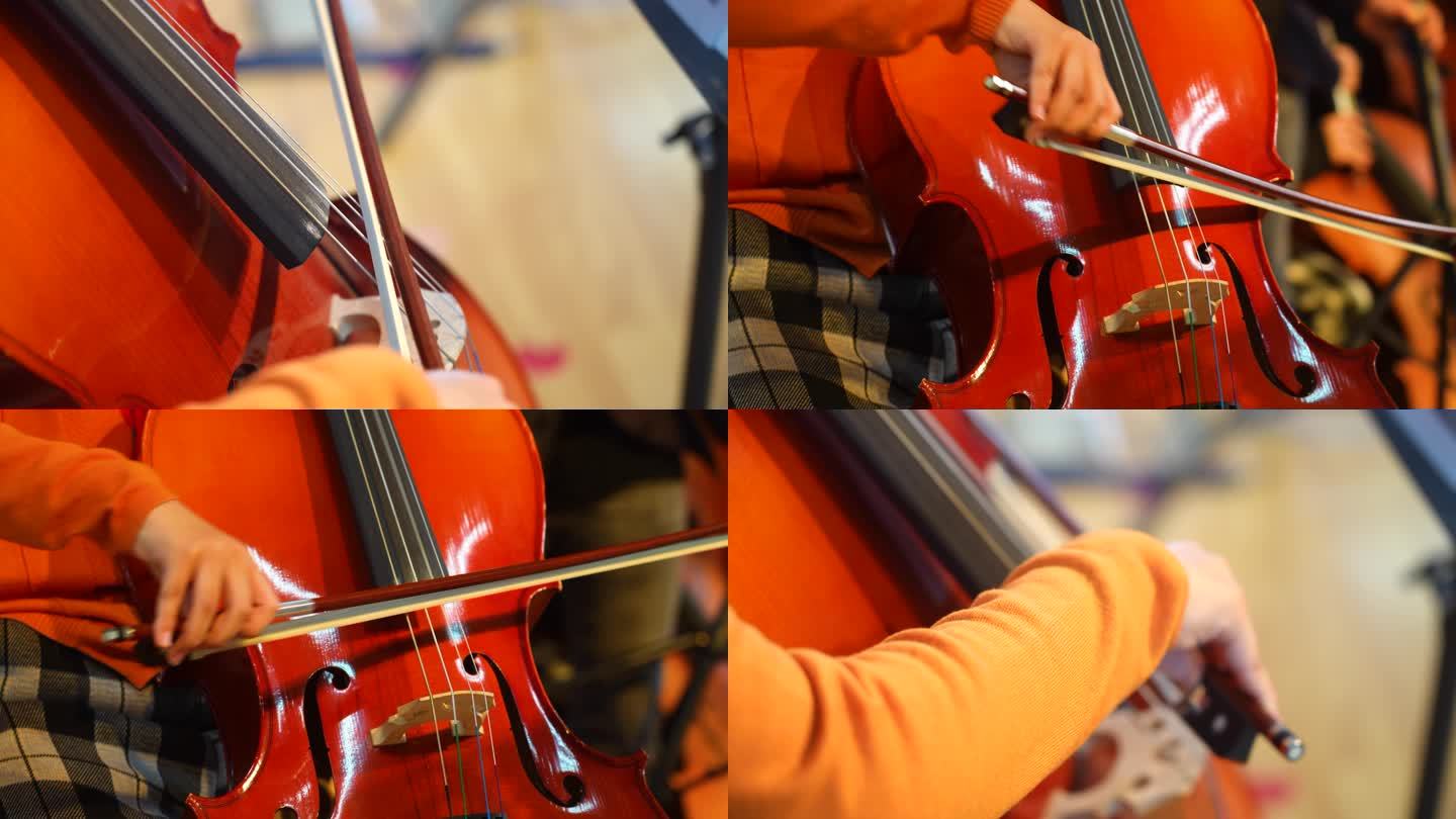 中提琴特写，乐器，拉琴