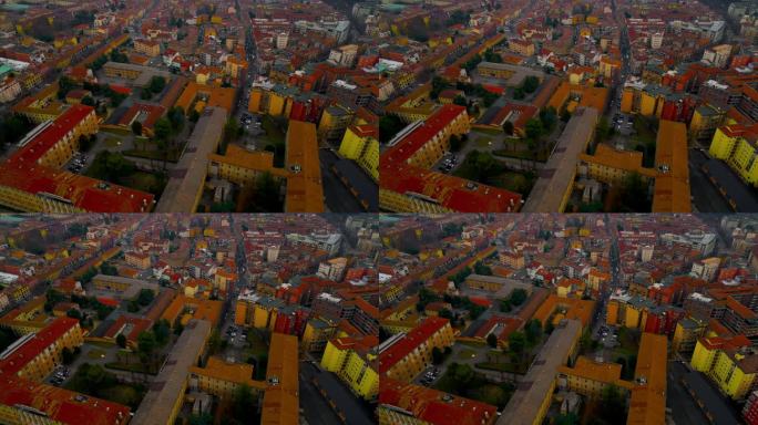 维罗纳市鸟瞰图。城市天际线，历史悠久的市中心，红瓦屋顶，威尼托地区，意大利
