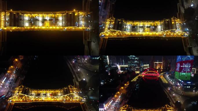 天津海河夜景航拍