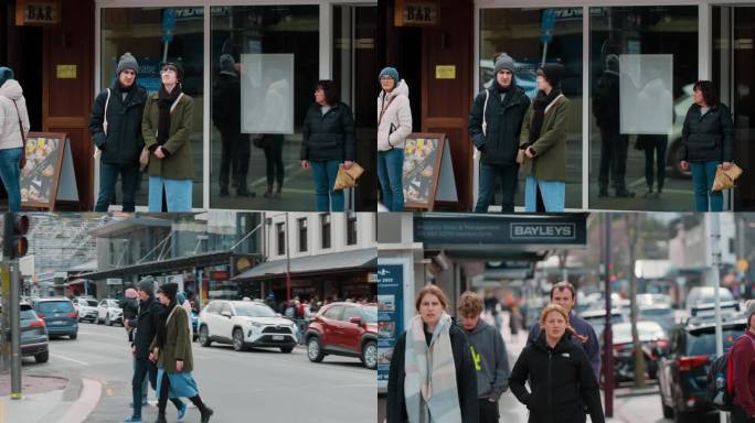 新西兰皇后镇街道上的游客