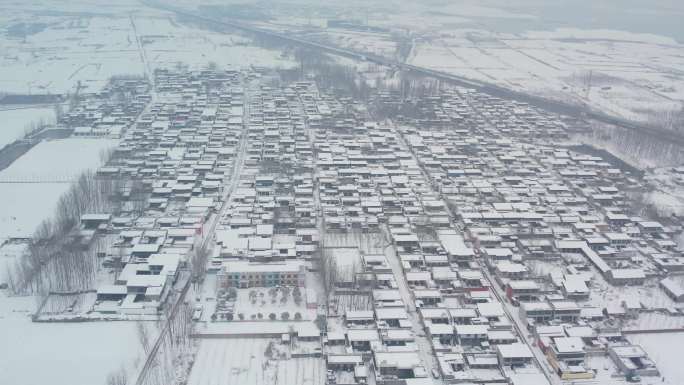 冬天农村 雪后农村 北方农村 航拍