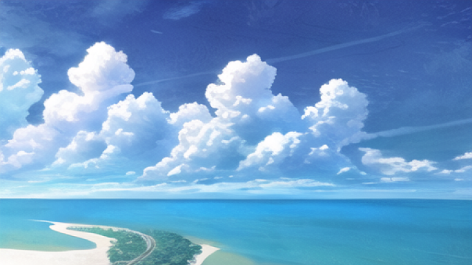 海浪海滩阳光云天空自然海海景4k分辨率