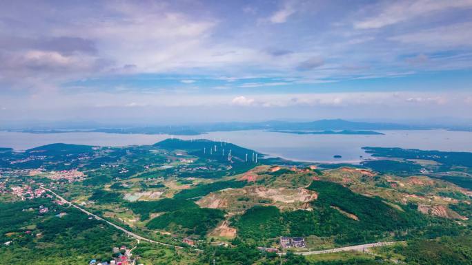 鄱阳湖航拍大景延时