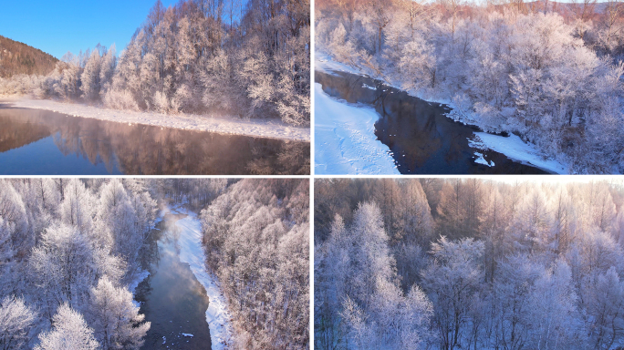 绝美雾凇日出雪景