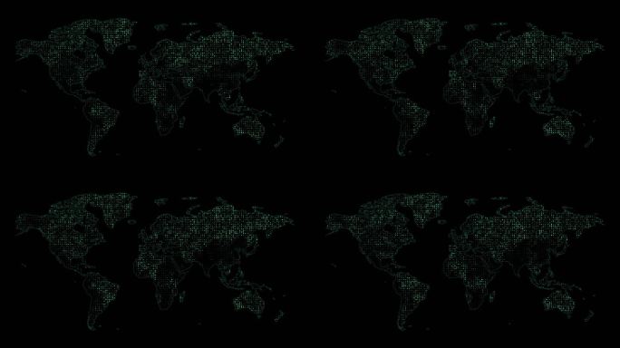 世界地图边线闪点循环