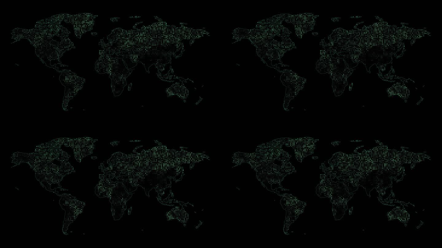 世界地图边线闪点循环
