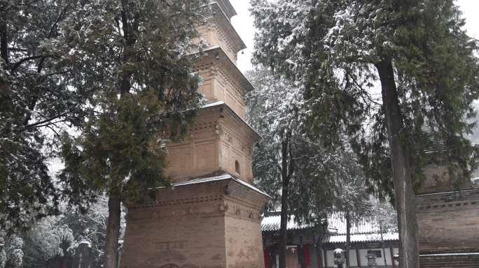 护国兴教寺 唐三藏寺院 唐僧寺院 雪景