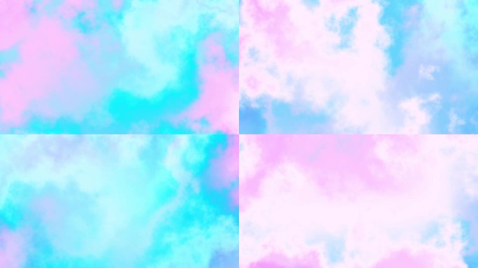 无缝抽象迷幻波背景循环播放。4 k的视频。多云星云背景。自然柔和的颜色。
