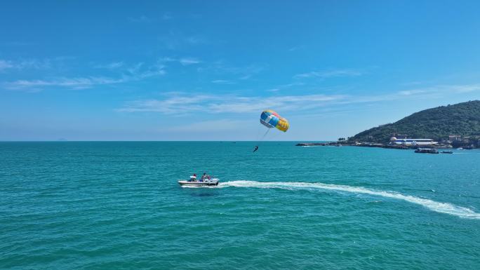 4k海南陵水分界洲岛旅游胜地水上运动航拍