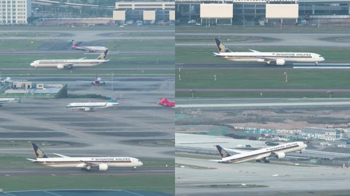 新加坡航空波音787-10起飞