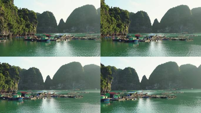 位于越南北部下龙湾的一个渔村