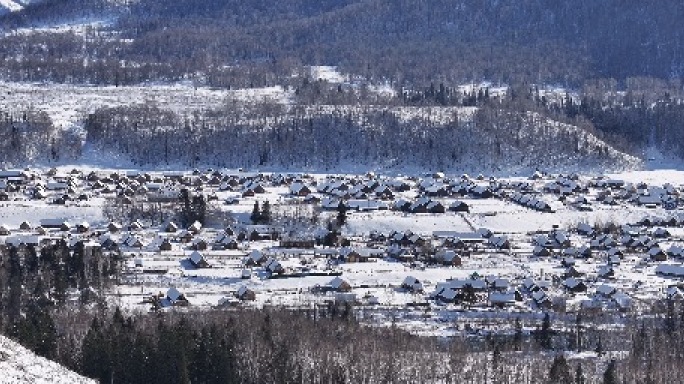 新疆 风光 禾木 北疆 喀纳斯 雪景航拍