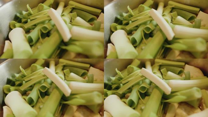 许多韭菜的特写烹饪食材农产品