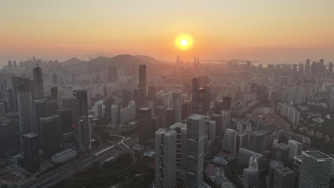 深圳南山区高新技术产业园大景航拍