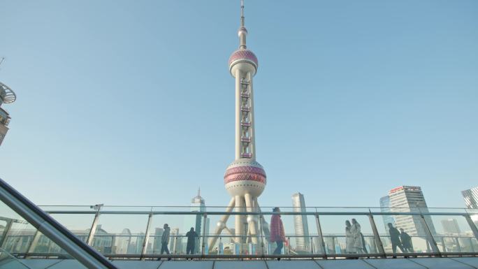 上海陆家嘴东方明珠城市空镜运镜