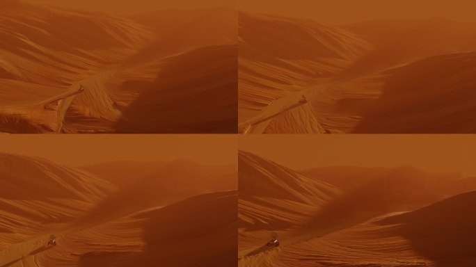 火星探测器在火星土壤上的鸟瞰图