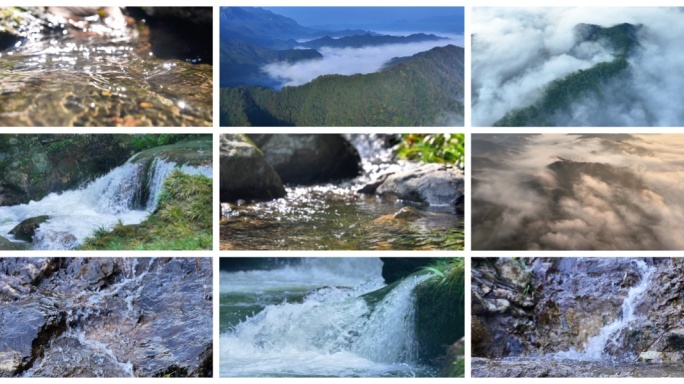 森林峡谷山水 峡谷小溪 流水潺潺清澈溪水