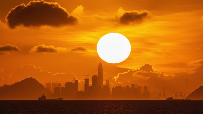 深圳平安大厦日出延时4K