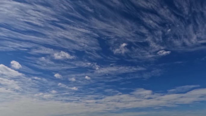 天空延时与漂亮的轻云在天空循环视频