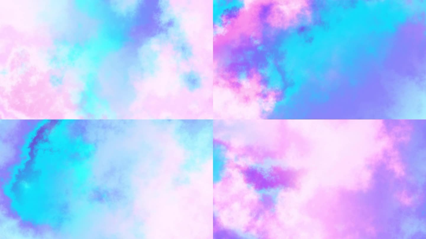 无缝抽象迷幻波背景循环播放。4 k的视频。多云星云背景。自然柔和的颜色。