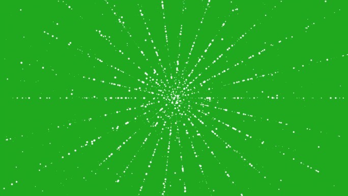 闪光粒子从中央绿色屏幕运动图形发射