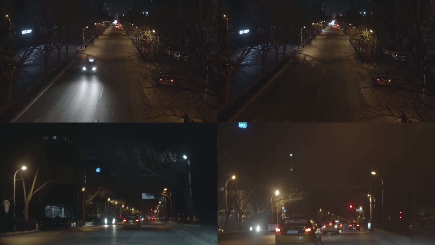 北京深夜的街道冬天户外