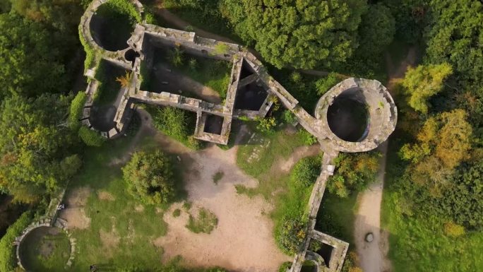 兰开夏郡里文顿附近利物浦城堡废墟的无人机视频