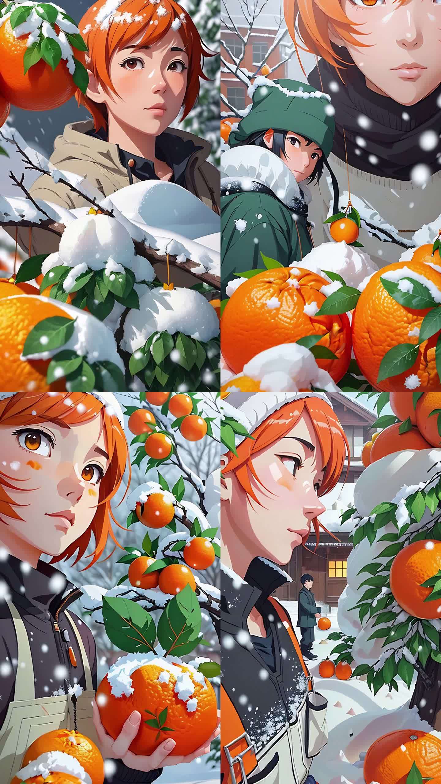 AI橘子美女 手机竖屏素材