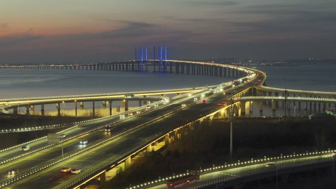 中国最美最长青岛跨海大桥交通-54