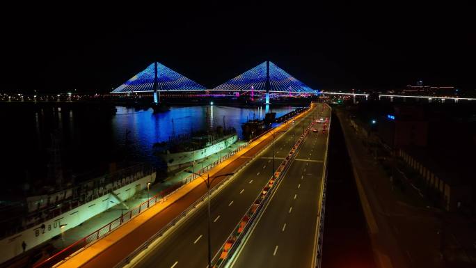 城市夜景 夜景车流 桥夜景