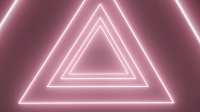 4K原创 粉红色三角形霓虹隧道