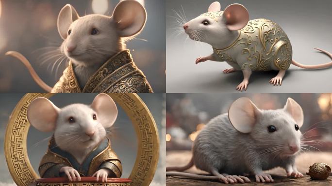 卡通可爱鼠年老鼠小白鼠