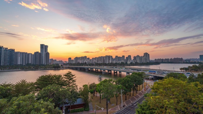 珠海前山大桥日转夜延时