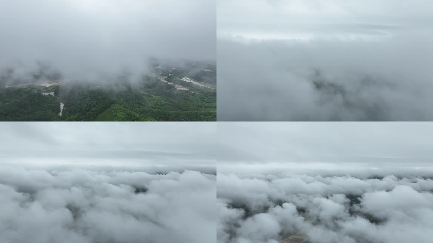 雨后无人机穿越云层大疆御3pro