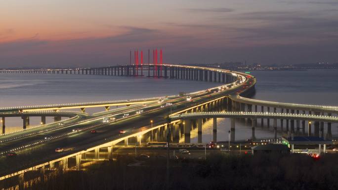 中国最美最长青岛跨海大桥交通-55